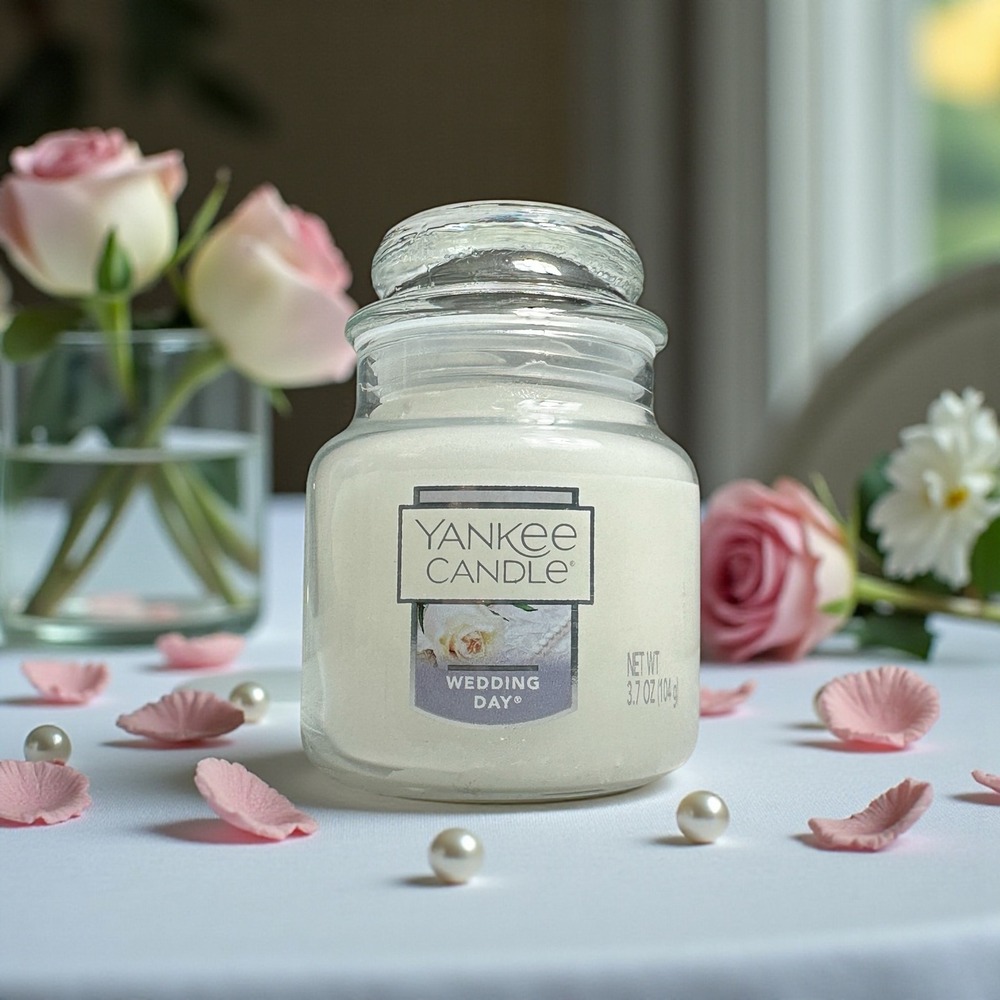 Yankee Candle Wedding Day Jar Candle 3.7 oz White Floral Scent Vintage Unburnt